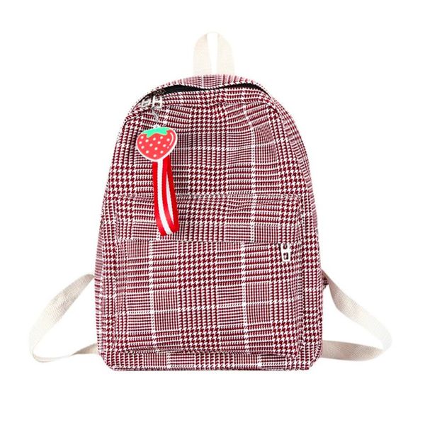 

backpack canvas backpack women fashion outdoor solid color multi-function pendant strawberry harajuku shoulder bag