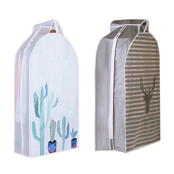 

wardrobe storage bag coat dust cover peva zipper durable breathable clothing dustproof