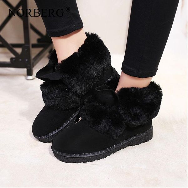 

fashion short plush flat snow boots black casual boots winter warm comfortable women shoes elegant high heelwoman