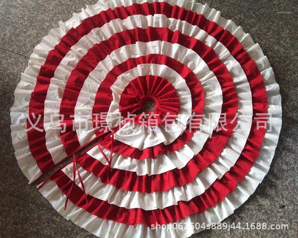 

christmas decorations supplies red and white color style tree skirt lace-up skirt1