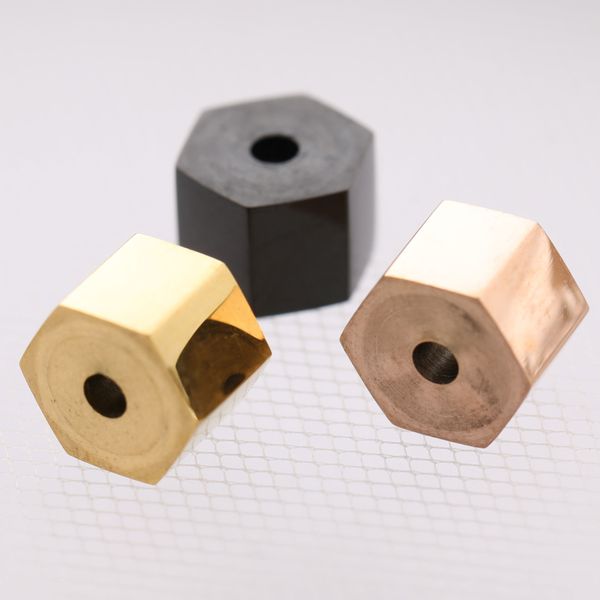 

new luxury classic design handmade charms diy bracelet jewelry gold 8*6mm hexagon bead, Bronze;silver