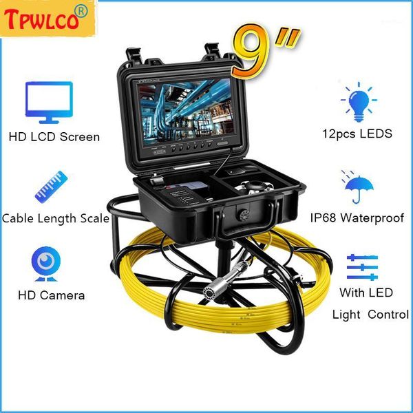 

cameras 23mm pipe inspection video camera 9inch 20m cable drain sewer pipeline industrial endoscope with 12pcs white leds light1