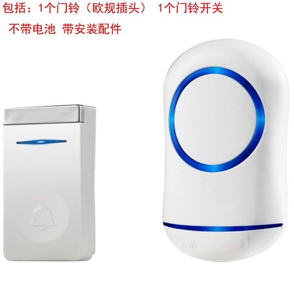 

eu plug self generation wireless doorbell home smart electronic remote control long distance cordless doorbell
