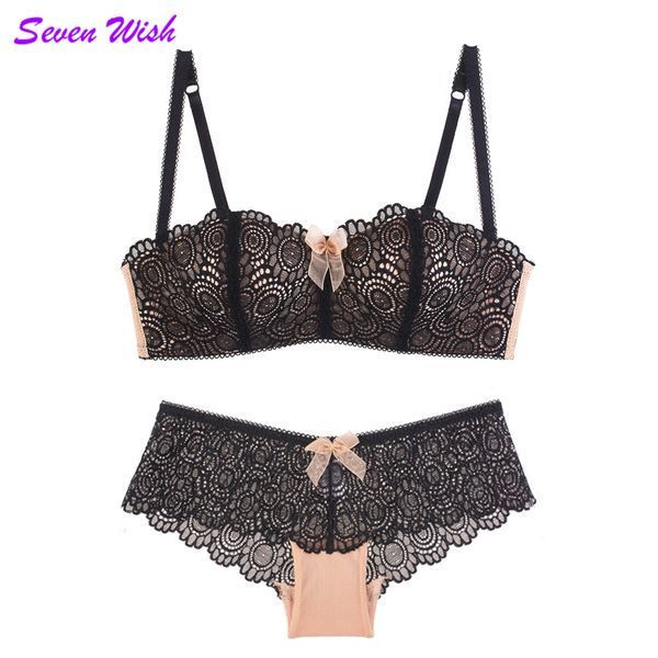 

underwear set thin female small wireless bra push up cup tube comfortable lace bra set c1114, Red;black