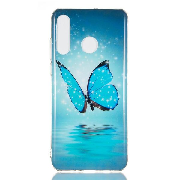 

butterfly pattern noctilucent tpu soft case for huawei p30 lite