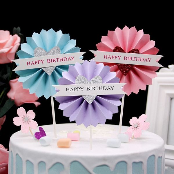 

7iyfr веер вс вставки карты любовь баннер счастливый украшение торт складной веер плагин cakeflower вс цветок вставки карты баннер любовь ha