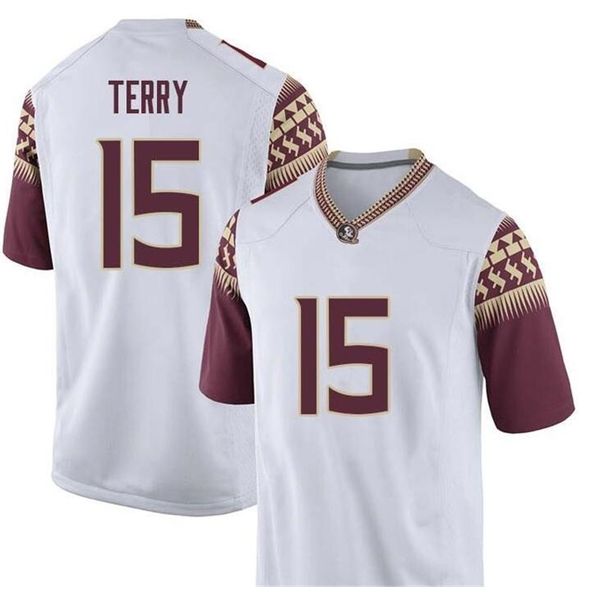 

2604 fsu seminoles tamorrion terry #15 real full embroidery college jersey size s-4xl or custom any name or number jersey, Black