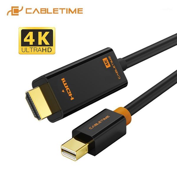 

cabletime mini displayport to cable mini dp 1.2 thunderbolt displayport to cable 1080p for surface pro 6 tv c0541