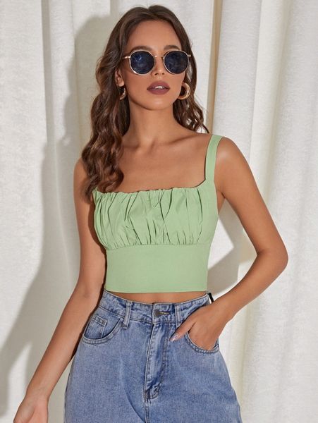 

ruched bust cami c4lg#, White