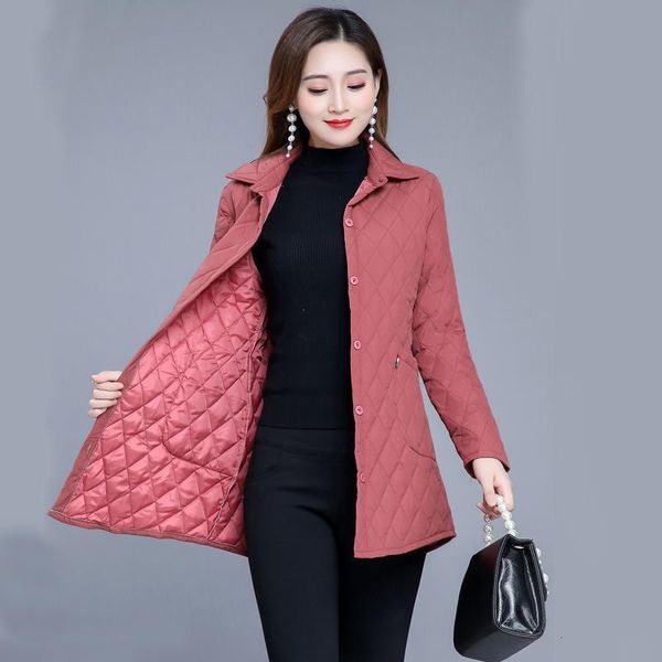 

thin quilted jacket autumn winter warm long-sleeved jacket parkas new middle age women cotton-padded mother cotton coat, Black