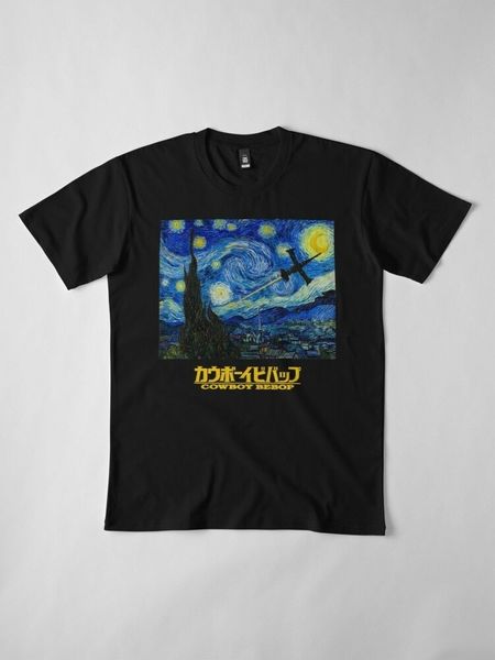 

cowboy bebop x van gogh swordfish in a starry night black new short sleeve hip hop fashion casual t shirt sport hooded sweatshirt hoodie