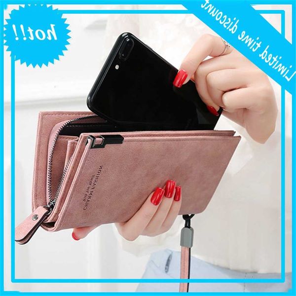 

pu learn fashion effects color rits long simple personality women handbags wallet mobile telephone bag