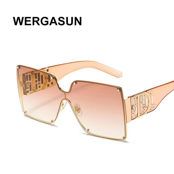 

wergasun 2020 brand design sunglasses new fashion vintage sunglasses for men and women classic rimless sun glasses uv400, White;black