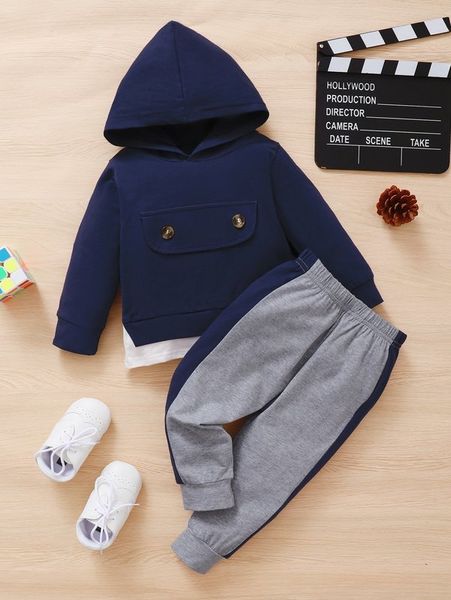 

baby flap detail hoodie & sweatpants she, White