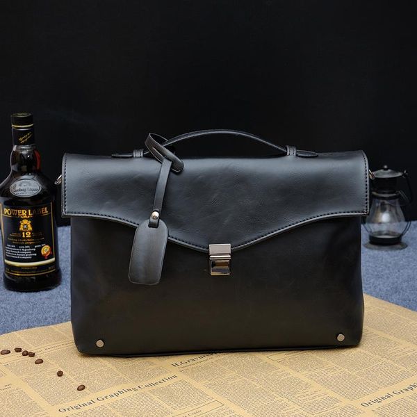 

1pcs individual box type men's handbag crosssection briefcase business single shoulder tidal slant bag
