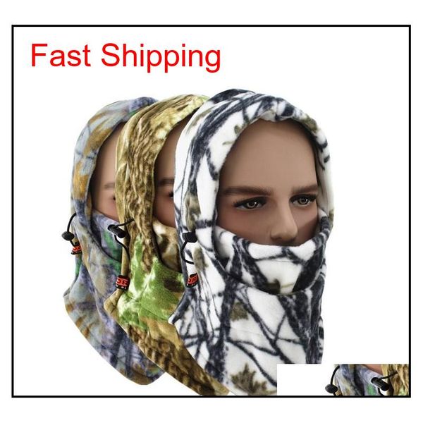 

winter warm bike riding camo face masks tactical hood scarf outdoor sports mask bicycle cycling balaclava fleece hat snowboarding rfli4, Black