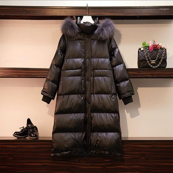 

5xl waterproof big fur long parkas winter jacket women oversize suede coat hooded female 2019 warm winter women clothing outwear1, Black