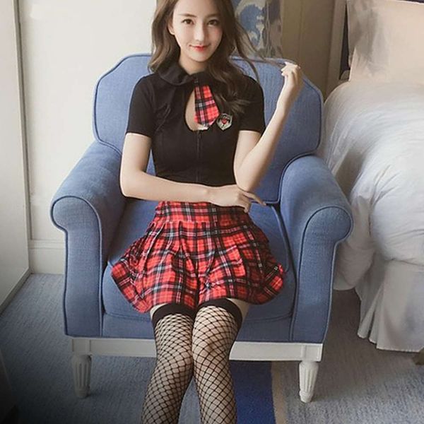 

underwear uniform tempting role play han fan student's intert suit products exquisite packaging, Black;white
