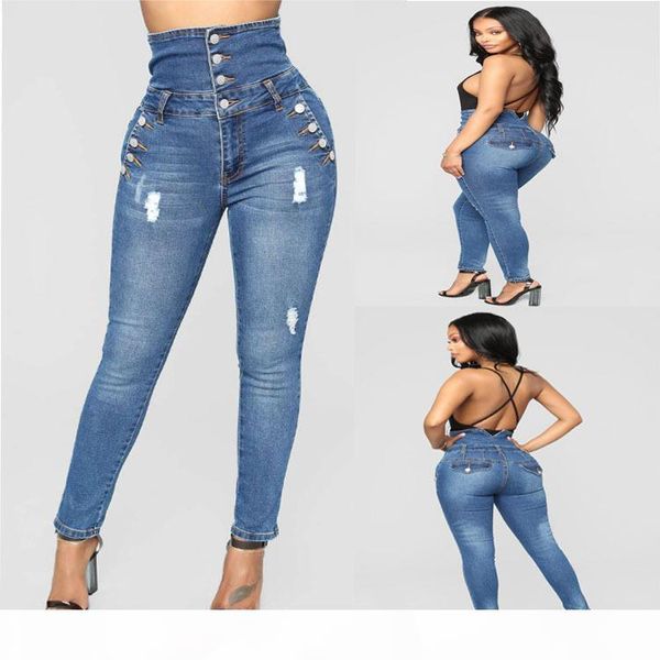 

fashion jeans high waisted jeans vintage design jeans skinny price high waist women 2018 spring autumn cool jean pants, Blue