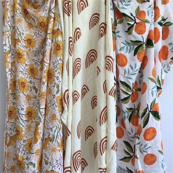 

120x120cm blankets bamboo cotton muslin swaddle wrap for newborn toddler baby essential blanket y201009