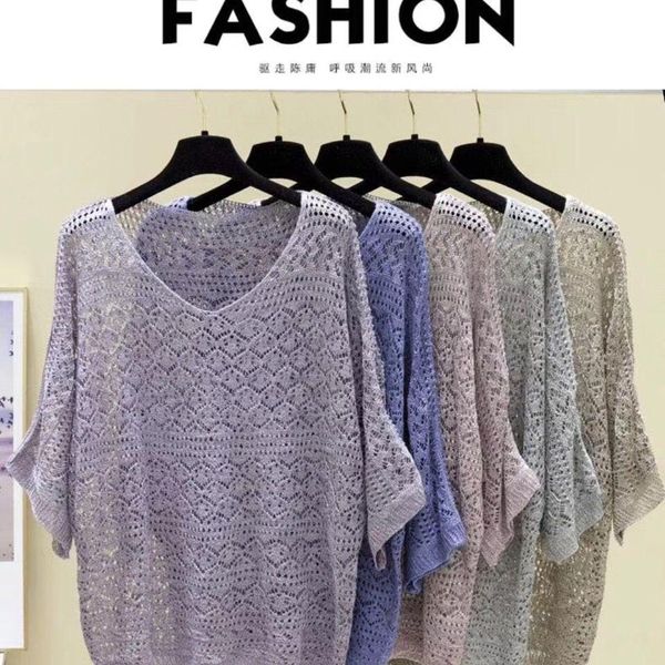 

пяти точки рукава v шея hollow вязаного свитер женщина тонкого сыпучие bat рукав hollow мода свитер пуловер женская весна лето bbydtx, White;black