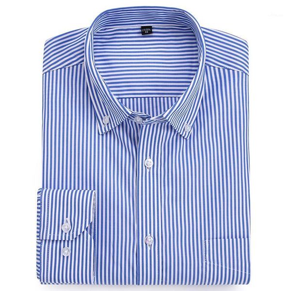 

men's casual striped/plaid checkered cotton shirts single patch pocket long sleeve standard-fit thin button-down gingham shirt1, White;black