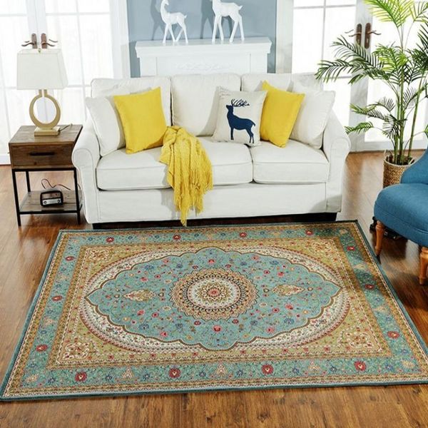

big size retro traditional persian carpet ,big size vintage living room rug , machine weaved coffee table mat1