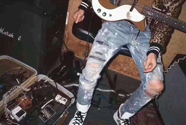 

kt09525 fashion men's jeans 2020 runway european design party style men's clothing, Blue