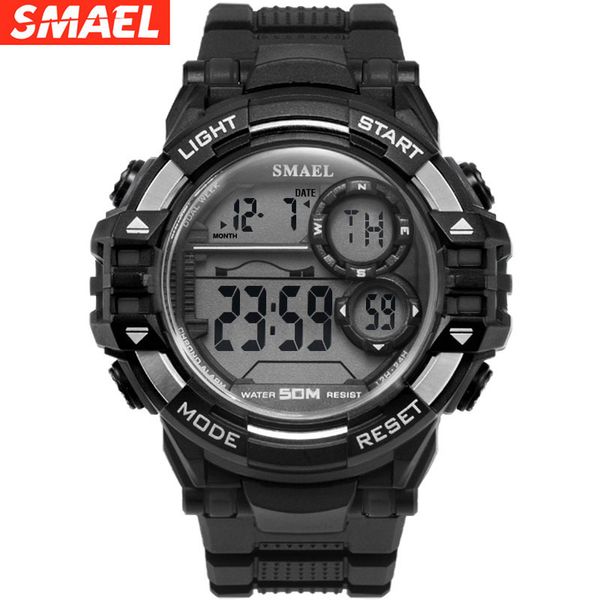 

smael smael multifunctional student sports outdoor waterproof children's electronic watch men's sports watch, Slivery;brown