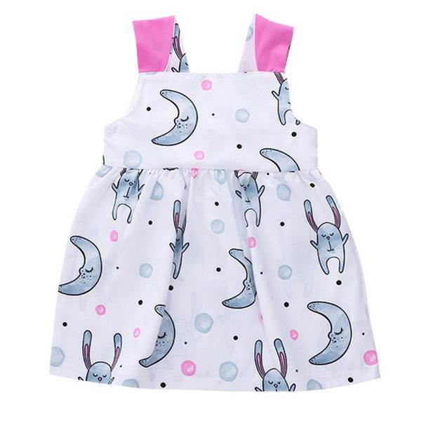 

girl's dresses arloneet toddler kid baby girl sleeveless party princess dress clothes girls long eared moon print sling, Red;yellow
