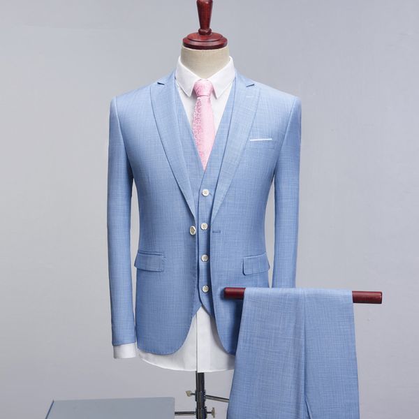 

very good quality suits 2020 new refreshing designs fashion dress suit luxury one button tuxedo jacket male sets 3 pieces 1010, White;black