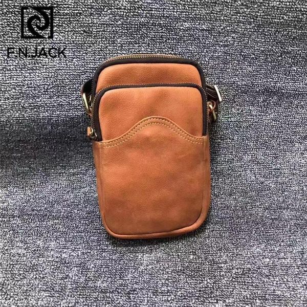 

f.n.jack recreational and retro personality of men's and women's general mad horse leather fashion flap totes letter bags 2020
