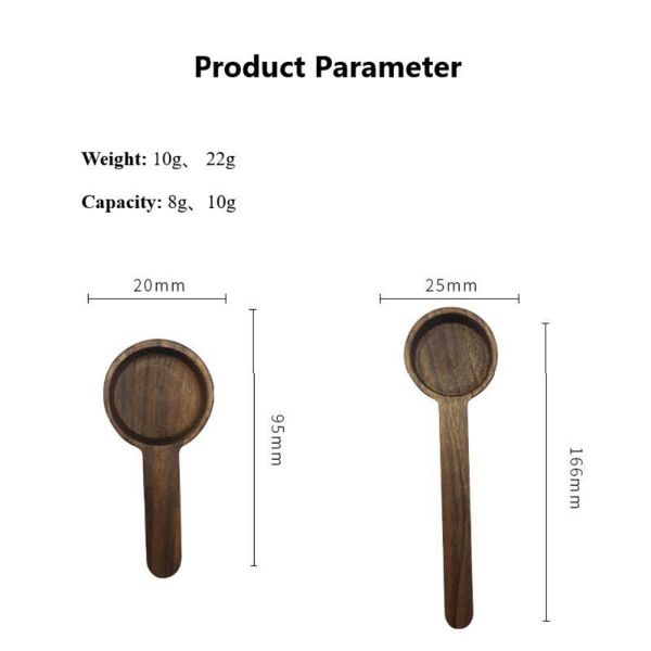 

1pc 10 8g walnut measuring spoon solid wood long handle coffee bean powder coffee powder spoon measuring spoon h bbylqn