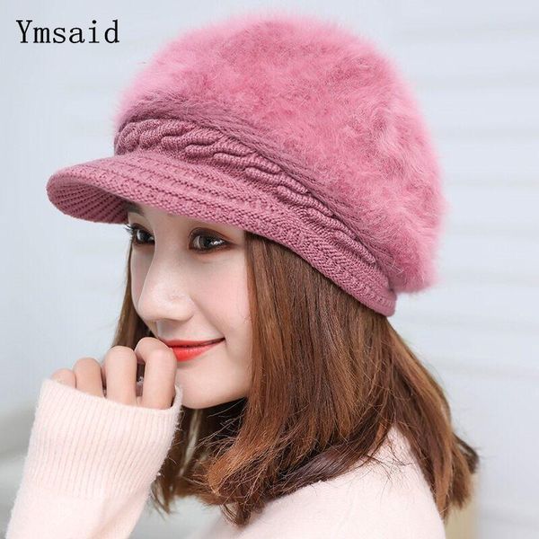 

ymsaid winter women hat warm beanies knitted hats female fur cap autumn winter ladies fashion hat skullies beanies, Blue;gray