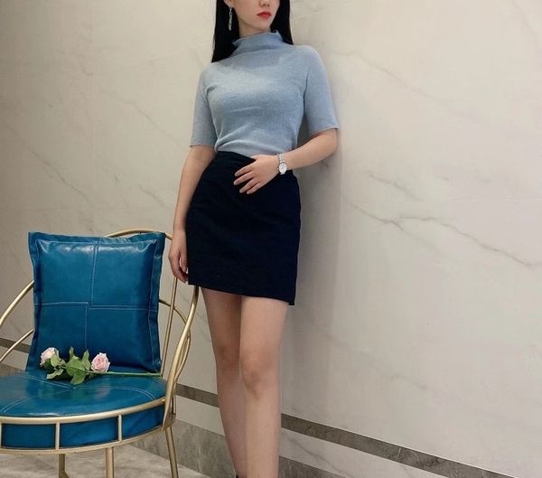 

67tu1 new slim 2020 korean single color pullover high pullovercashmere pulloversweater for women's half pullover collar and half sleeve, White;black