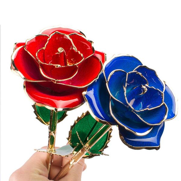 24K vergoldete Rosenblütenfarbe mit Geschenkbox für Valentinstag, Jahrestag, Hochzeit, Dekoration, DHL-freier Versand