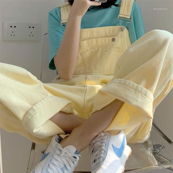 

women's pants & capris alluring yellow, age-reducing and thin, straight wide-leg trousers, loose denim overalls, women's trend1, Black;white