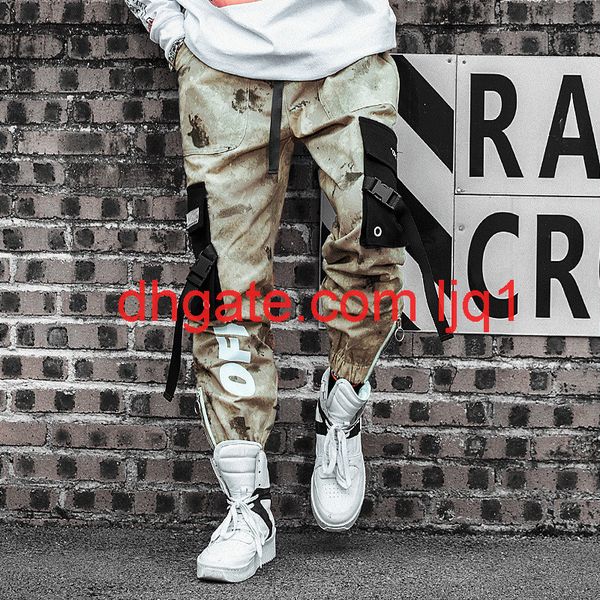 

xingshang 2021 men's spring and autumn new camouflage casual tooling functional pants loose corset overalls straight, Black