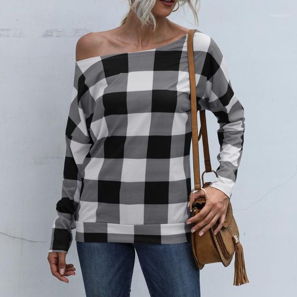 

women off-the-shoulder lattice print graphic t shirts casual and stylish long sleeve retro v-neck harajuku tee shirt tunics1, White