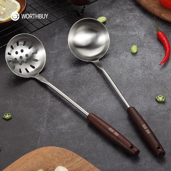 

ковши ресторан ручка для кухонной soup kitchen worthbuy посуды готовит 304 wooden с steel non скольжение bbypns packing2010