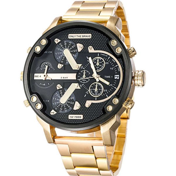 

new men's 7315dz fashion personalized watch watch men's steel belt 7333 quartz watch, Slivery;brown