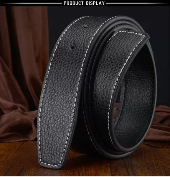 

luxury designer belt letter big buckle fashion genuine leather women belts classic casual men waistband with 2 buckles gift box, Black;brown