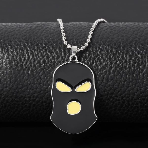 

chains game csgo black masked anti-terrorism head cover necklace collection, Silver