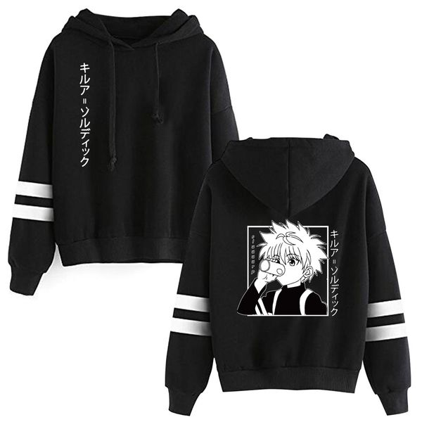 

2020 hunter x hunter harajuku japanese anime printed women hoodie couple streetwear fashion casual sweatshirt coat y0121, Black