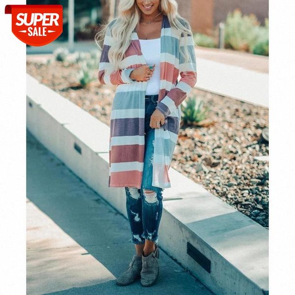 

cardigan mid-length pink stripe coats for women fine knit fashion loose ladies' clothing summer spring thin slim coat streetwear #660k, Black;brown