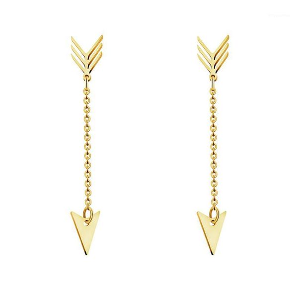 

stainless steel dart arrow earrings pending drop earings fashion jewelry women ear line long chain dangle earrings bijouterie1, Silver