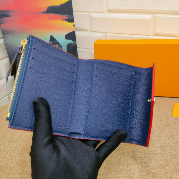 

fashion men and women wallet cards luxury leather designer famous brand short geometry with box 12-19cm m41938 42143, Red;black