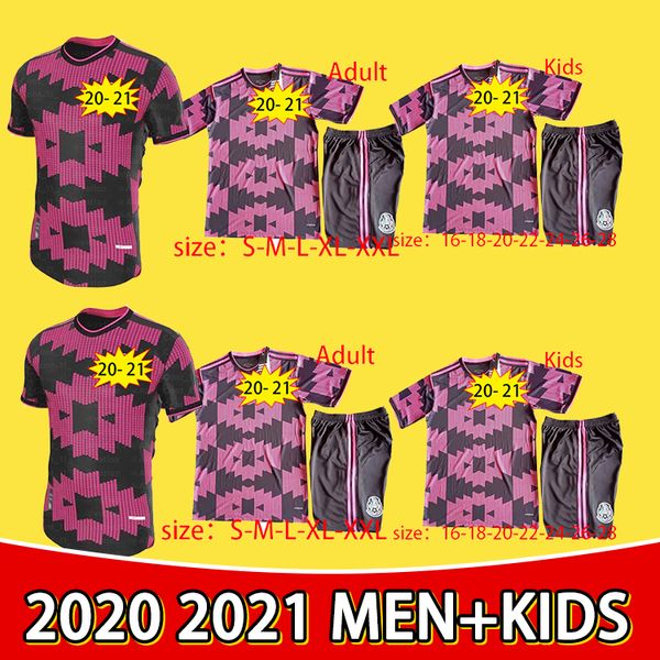 

men + kids kit 20 21 mexico h lozano dos santos chicharito soccer shirt 2020 sports football shirts, Black;yellow