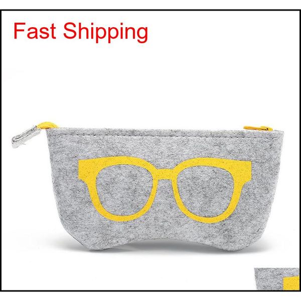 

new glasses case wool felt women men sunglasses cases box fashion zipper eyeglasses case multi-purpose felt bag co qylaxt queen66