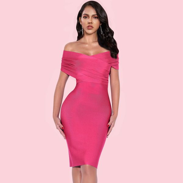 

2021 the new a new summer clothes pink women bandage celebrity party dress di1q, Black;gray